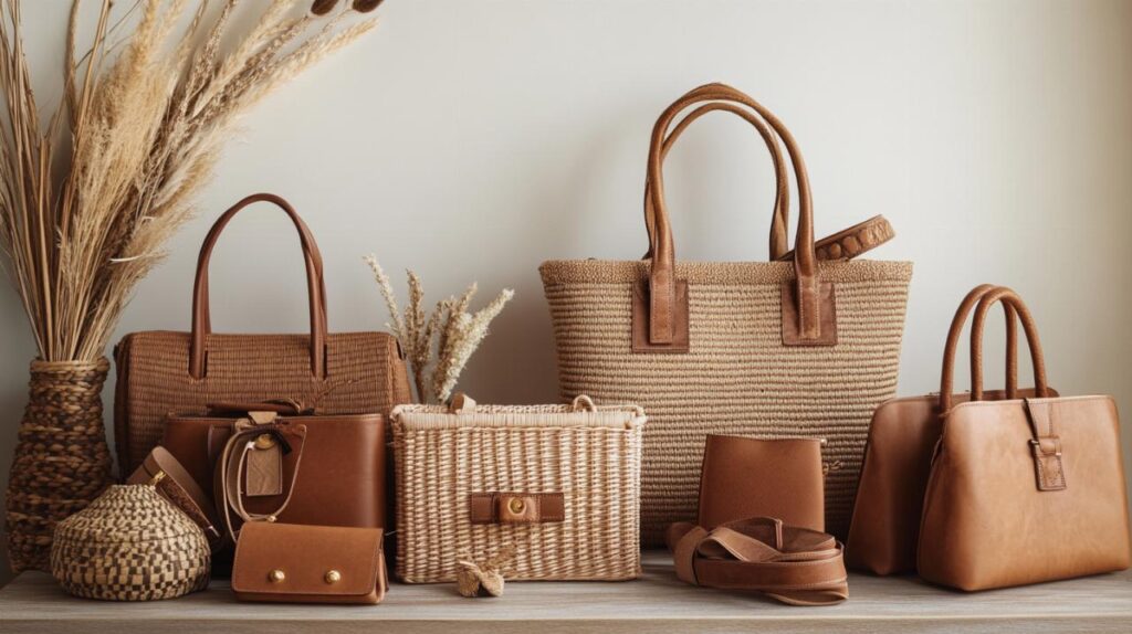 Combinación perfecta de bolsos de mimbre y cuero para un estilo versátil